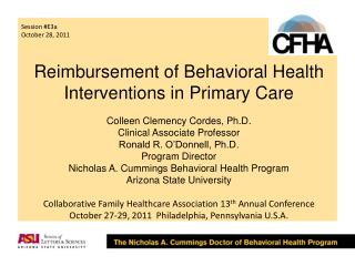 Reimbursement of Behavioral Health Interventions in Primary Care