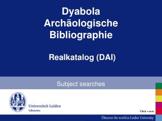 Dyabola Archäologische Bibliographie Realkatalog (DAI)