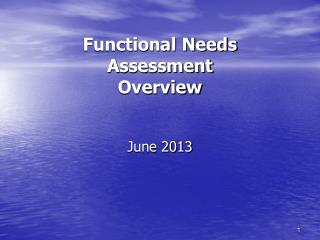 Functional Needs Assessment Overview