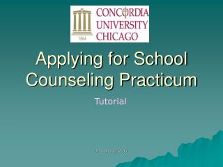Applying for School Counseling Practicum