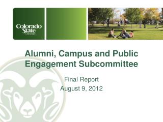 Alumni, Campus and Public Engagement Subcommittee