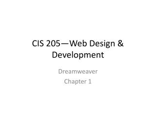 CIS 205—Web Design &amp; Development