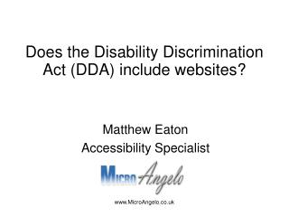 Does the Disability Discrimination Act (DDA) include websites?