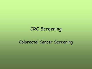CRC Screening