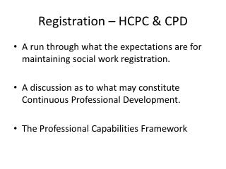 Registration – HCPC &amp; CPD