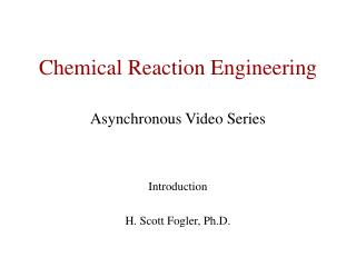 Chemical Reaction Engineering