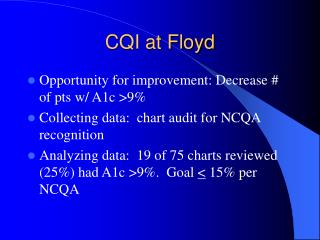 CQI at Floyd