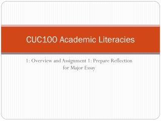CUC100 Academic Literacies