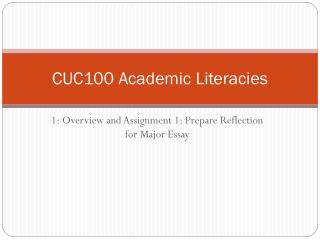 CUC100 Academic Literacies