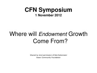 CFN Symposium 1 November 2012