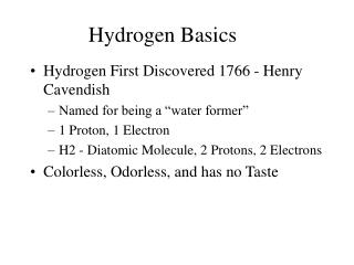 Hydrogen Basics