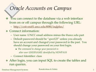 Oracle Accounts on Campus