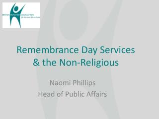 Remembrance Day Services &amp; the Non-Religious