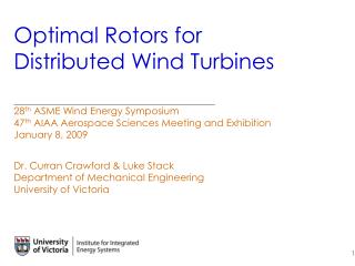 Optimal Rotors for Distributed Wind Turbines
