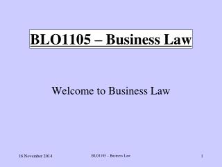 BLO1105 – Business Law
