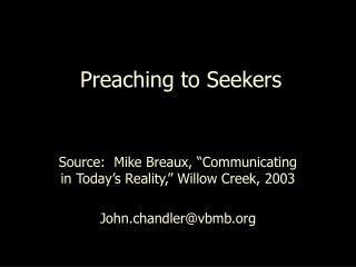 Preaching to Seekers