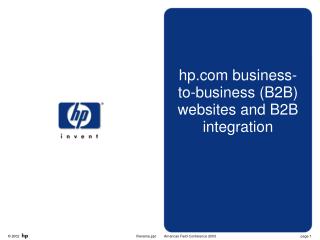 hp business-to-business (B2B) websites and B2B integration