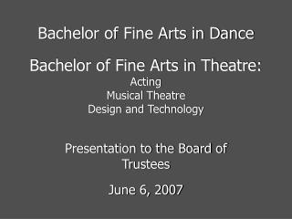 Bachelor of Fine Arts in Dance