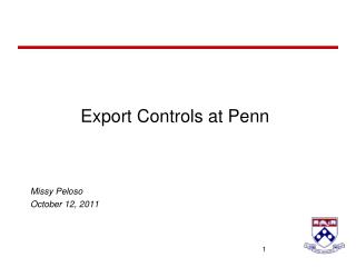 Export Controls at Penn