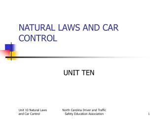 NATURAL LAWS AND CAR CONTROL