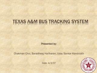 Texas A&amp;M Bus Tracking System