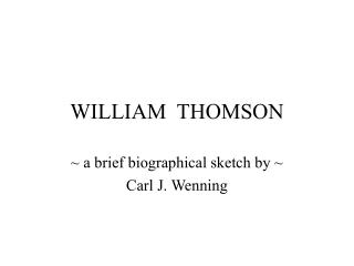WILLIAM THOMSON