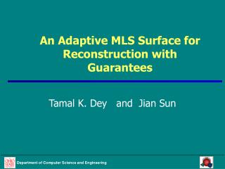 An Adaptive MLS Surface for Reconstruction with Guarantees