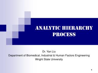 Analytic hierarchy process