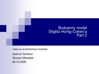 Budujemy model Stiglitz-Honig-Cohen’a Part 2