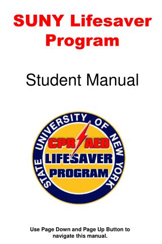 SUNY Lifesaver Program Student Manual