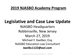 2019 NJASBO Academy Program