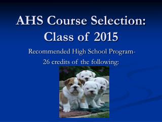 AHS Course Selection: Class of 2015