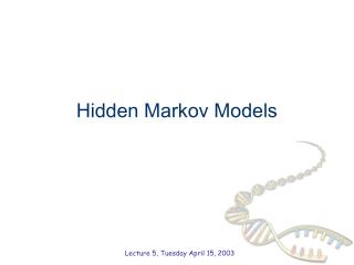 Hidden Markov Models