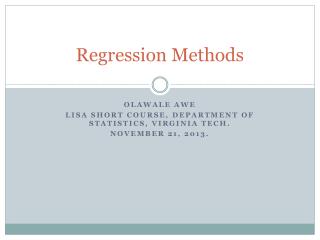 Regression Methods