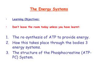 The Energy Systems