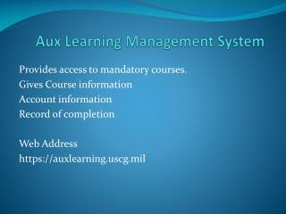 Aux Learning Management System