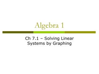 Algebra 1