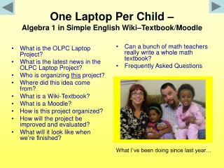 One Laptop Per Child – Algebra 1 in Simple English Wiki–Textbook/Moodle