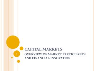 CAPITAL MARKETS