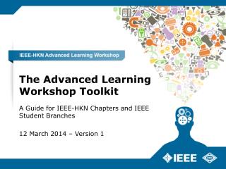 The Advanced Learning Workshop Toolkit