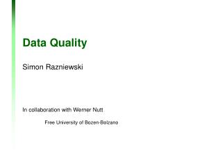 Da ta Quality Simon Razniewski