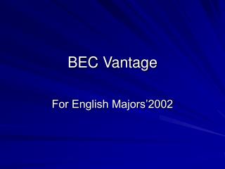 BEC Vantage