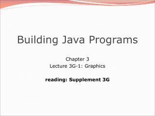 Building Java Programs