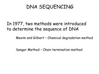 DNA SEQUENCING