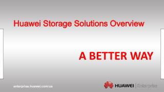 Huawei Storage Solutions Overview