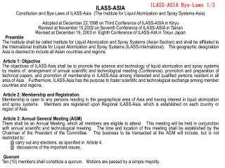 ILASS-ASIA Bye-Laws 1/3　
