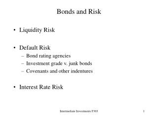 Bonds and Risk