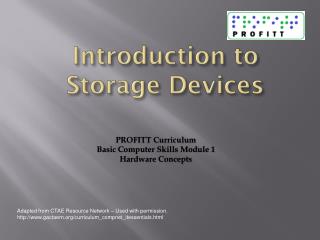 Introduction to Storage Devices