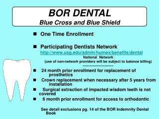 BOR DENTAL Blue Cross and Blue Shield