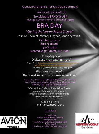 BRA DAY “Closing the loop on Breast Cancer”